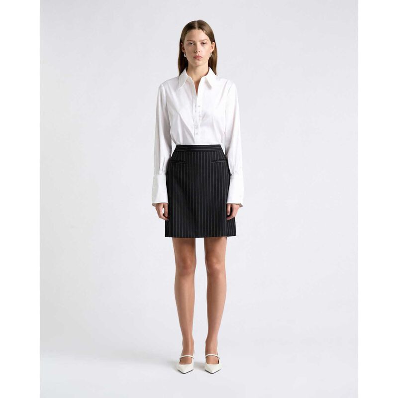 Cue Pinstripe A-Line Mini Skirt image number 3